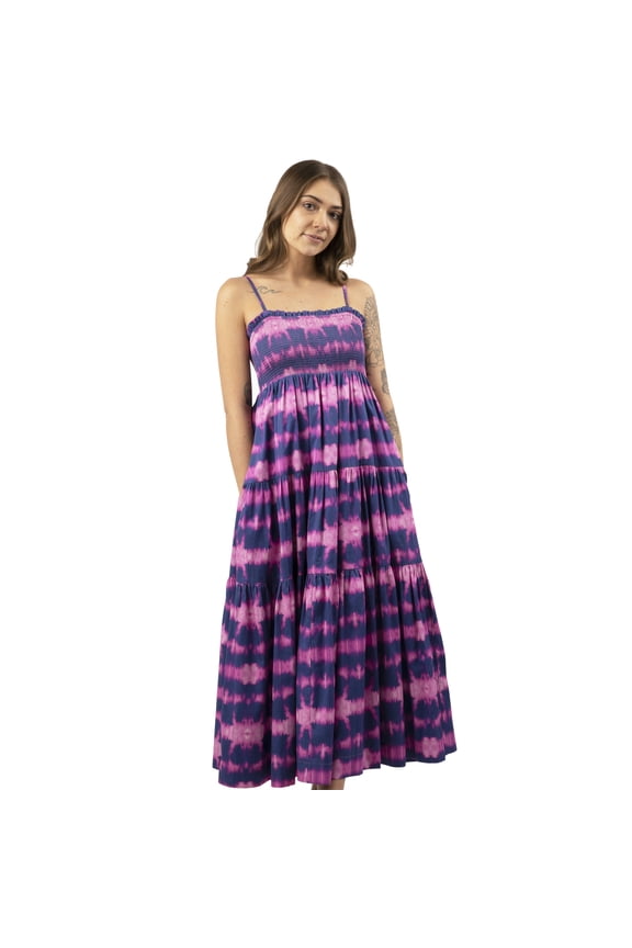 Women’s Tie Dye Dress in Fuchsia and Navy