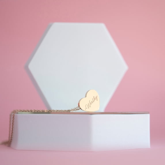 Worthy Wands Rose Gold Heart Necklace, 18.5 in Rolo Chain