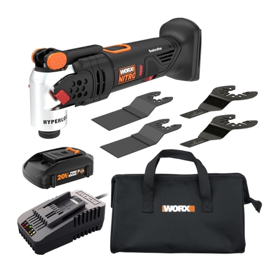 Worx Nitro WX697L 20V Power Share Cordless Oscillating Multi-Tool with Brushless Motor (Battery & Charger Included)