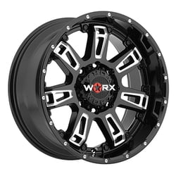 Worx 808BM Beast II Gloss Black Milled Wheel Rim, 20" x 9"