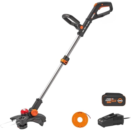 WORX - Nitro 20V 13'' Cordless Straight Shaft Grass Trimmer (1 x 4.0 Ah Battery & 1 x Charger) - Black