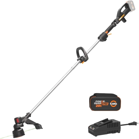 Worx WG176 20V Nitro Brushless Adjustable 13''- 15'' Cordless Grass and Weed String Trimmer and Edger with Battery and Charger