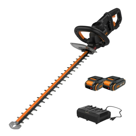 WORX - 40V 24" Cordless Hedge Trimmer (2 x 2.0 Ah Batteries & 1 x Charger) - Black