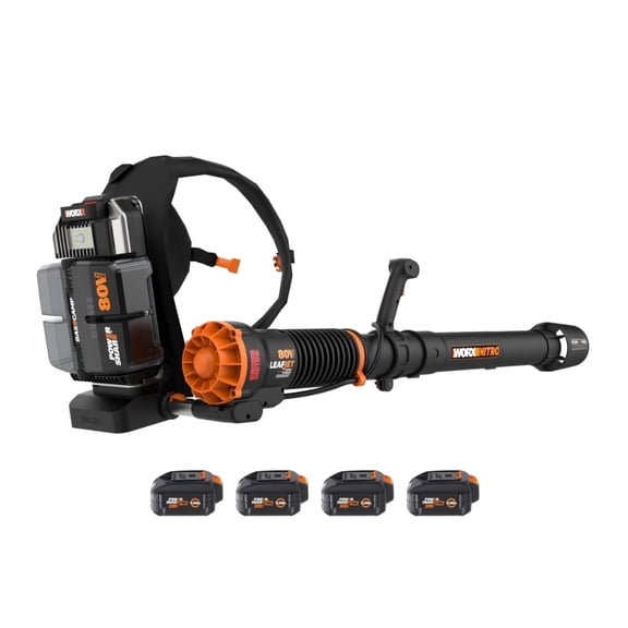 Worx Nitro WG572 80V Brushless Cordless Battery Backpack Leaf Blower