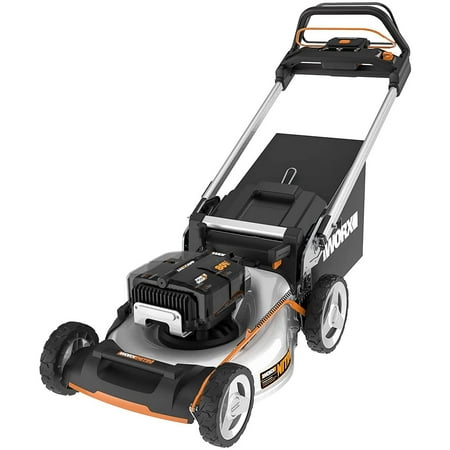WORX - Nitro 80V Cordless Self-Propelled Lawn Mower (4 x 5.0 Ah Batteries and 1 x Charger) - Black