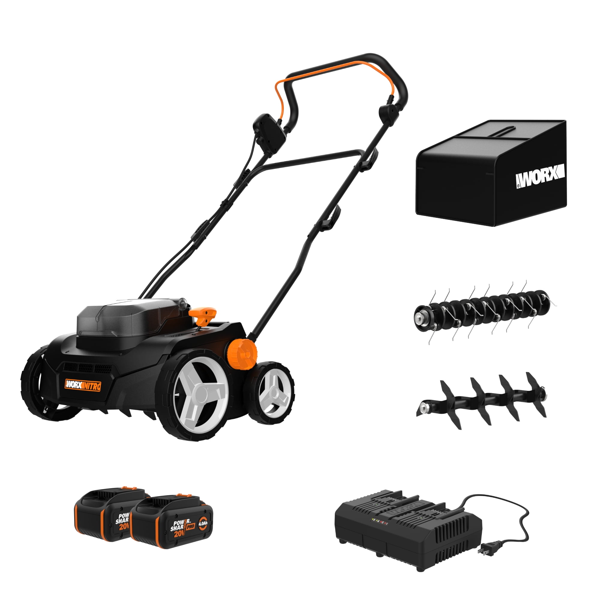 Worx Nitro WG855 40V Power Share Brushless 14 Cordless Dethatcher (Batteries \u0026 Charger Included)