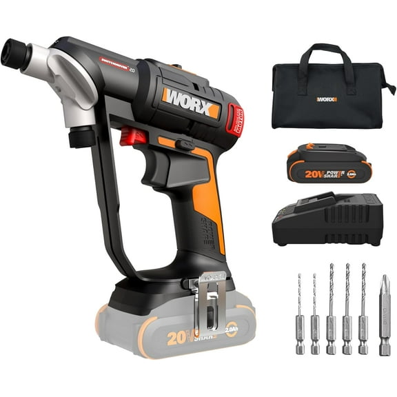 Worx Nitro WX177L 20V Brushless Switchdriver 2.0 2-in-1 Cordless Drill & Driver (Battery & Charger Included)
