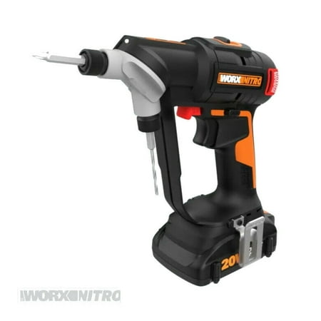 WORX - Nitro 20V SwitchDriver 2-in-1 Brushless Cordless Drill/Driver - Rotatable Dual 1/4" Chucks (Battery & Charger Included) - Black