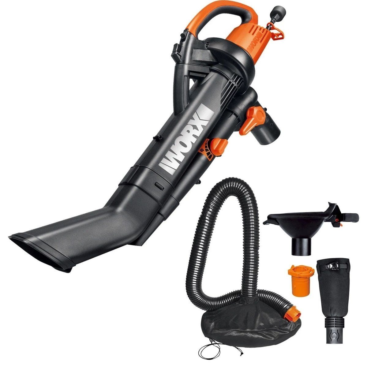 Worx TRIVAC 210 MPH at 350 CFM 12 Amps Corded Electric Leaf Blower, Lightweight, Ergonomic