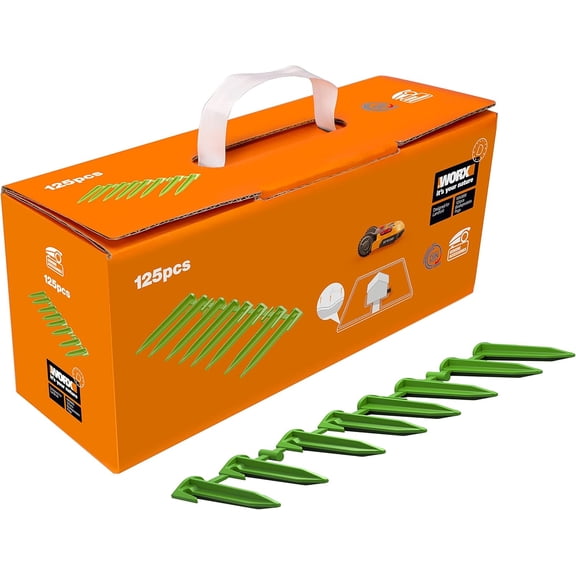 Worx WA0666 Biodegradable Pegs for Landroid Robotic Lawn Mower - 125 Piece Set