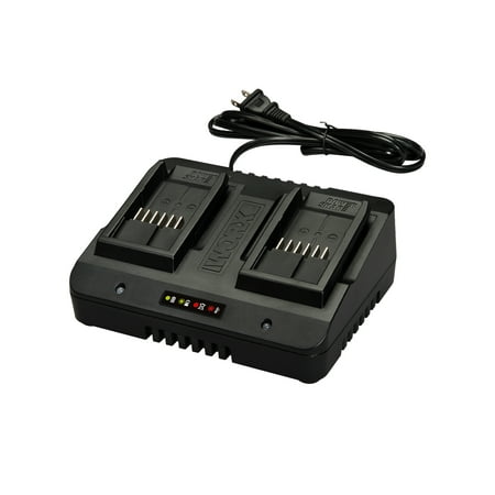 WORX - 20V Power Share and 18V Li-Ion Dual Port Battery Charger - Black