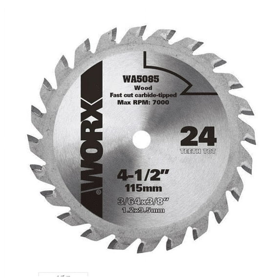 Worx WA5085 4-1/2" 24T Compact Circular Saw Blade TCT