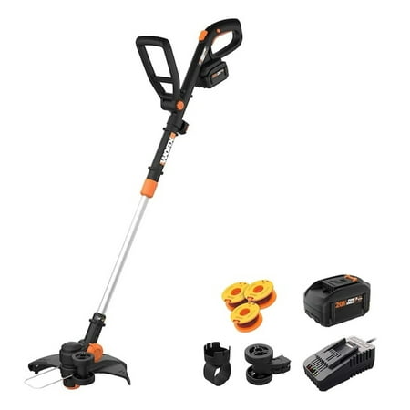 WORX - 20V 12" Brushless Cordless String Trimmer (1 x 4.0Ah and 1 x Charger) - Black
