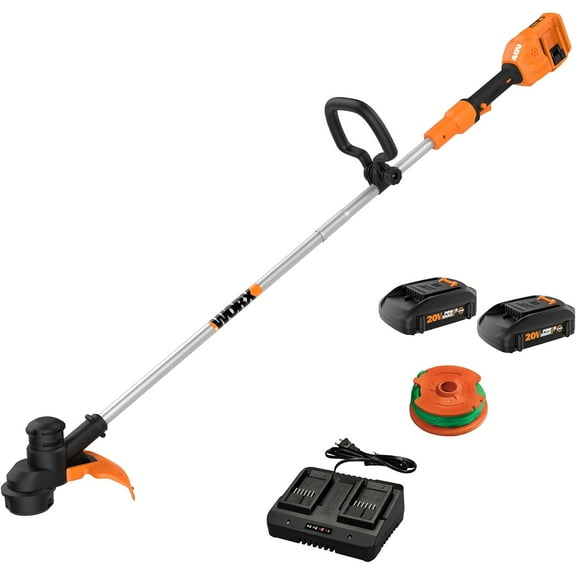 Worx WG183 40V PowerShare Cordless 13" Grass and Weed String Trimmer and Edger with Battery and Charger