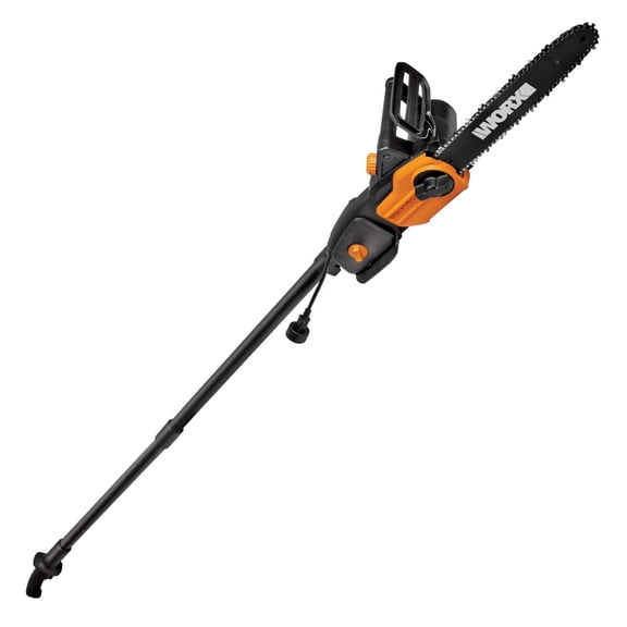Worx WG311 10" 2 in 1 Electric Chainsaw and Pole Saw Attachment with Auto-Tension, Rotating Handle and Safety Chain Brake