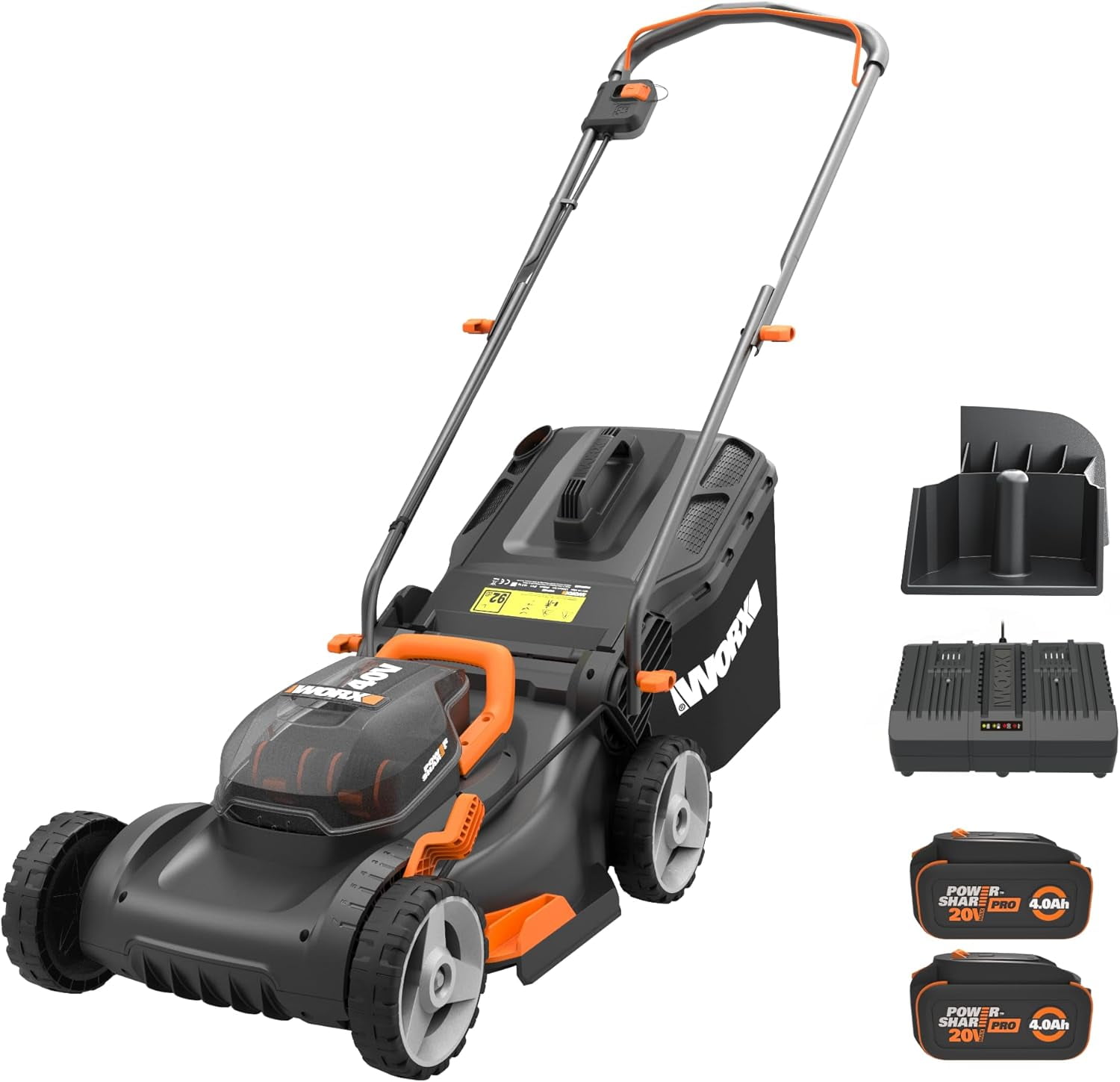 Worx WG743 40V Power Share 4.0Ah 16" Cordless Lawn Mower (Battery & Charger Included)