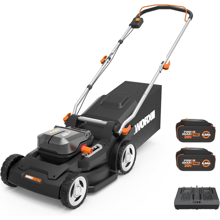 Worx, Lawn Mower, WG745, 40V 17'' Cordless Push with 2 Batteries