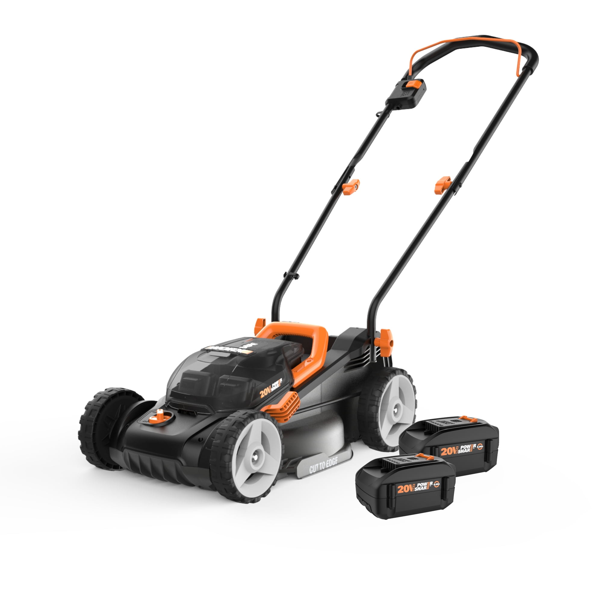 Worx WG779.1 40V Power Share 4.0Ah 14 Cordless Lawn Mower with 2 Batteries and Charger Included Bag Sold Separately If Needed