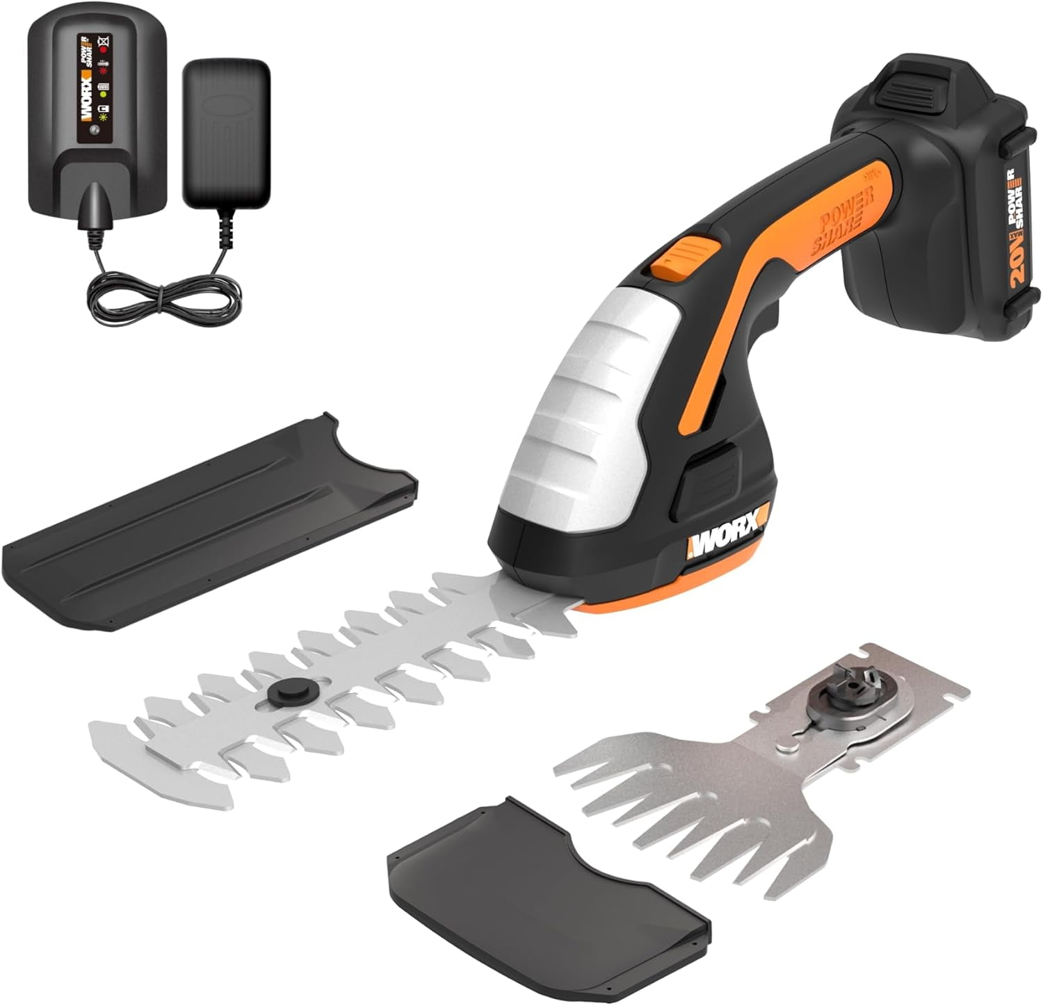 Worx 20V Power Share Cordless Shear and Shrubber Trimmer with Pole