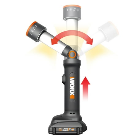 WORX - 20V Power Share Multi-Function LED Flashlight with Battery and Charger - Black