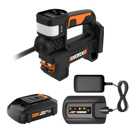 WORX - 20V MAX Cordless Multi-Function Air Pump Inflator (1 x 2.0aH Battery and 1 x Charger Included) - Black