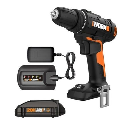 WORX - WX100L Power Share 20V 3/8" Drill/Driver (1 x 2.0Ah Battery & 1 x Charger Included) - Black