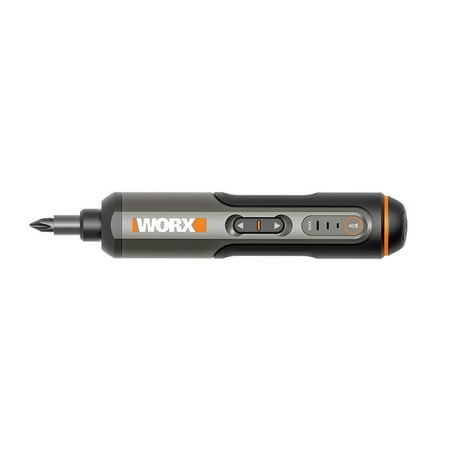 WORX - 4V 3-Speed Compact Screwdriver with 12 Accessory Bits, Dual LED Lights, and 3 Gear Torque - Black