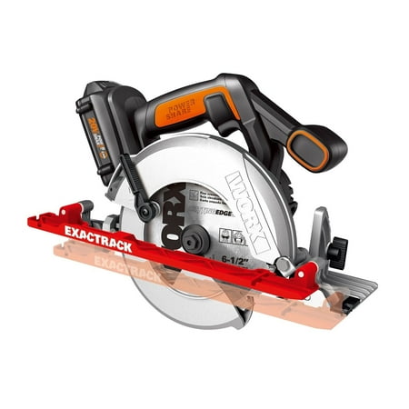 WORX - ExacTrack 20V 6.5" Cordless Circular Saw (1 x 2.0 Ah & 1 x Charger Included) - Black