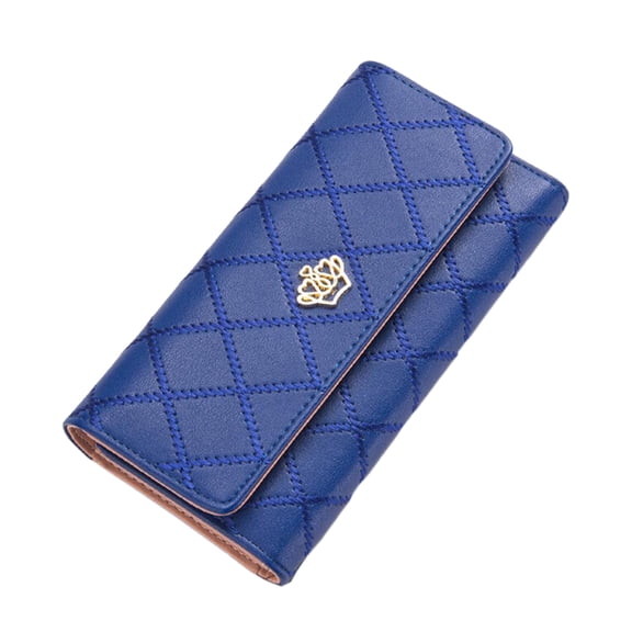 Woshilaocai Women PU Leather Clutch Wallet Long Zipper Cash Card Phone Holder
