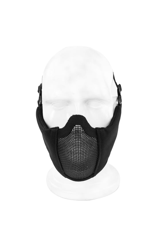 Wosport Paintball Foldable Half Face Lower Unisex Mask Comfortable Adjustable Protective Prop Black