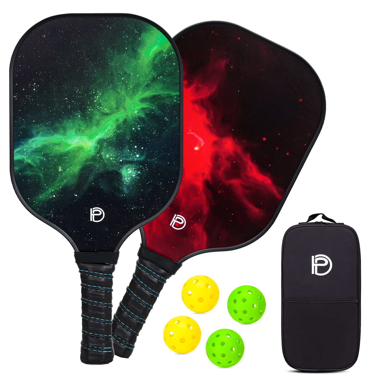 Wossspt Pickleball Paddles Set of 2, Fiberglass Surface Pickleball Set