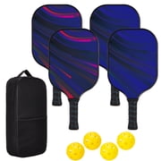 Wossspt Pickleball Paddles Set of 4 - USAPA Approved, 4 Indoor Outdoor Wood Pickleballs, Paddle Racket with Cover Bag