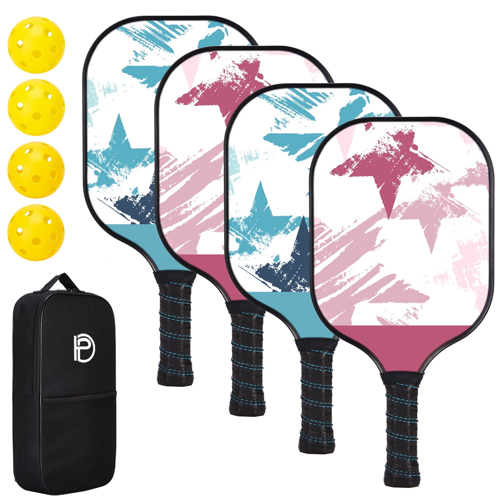 Wossspt Wood Pickleball Paddles USAPA Approved Pickleball Set, 4