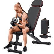 Wostoo Foldable Weight Bench, 800lbs Adjustable Workout Bench for Home Gym Strength Training Multi-Purpose Sit up Bench Press for Full Body Workout