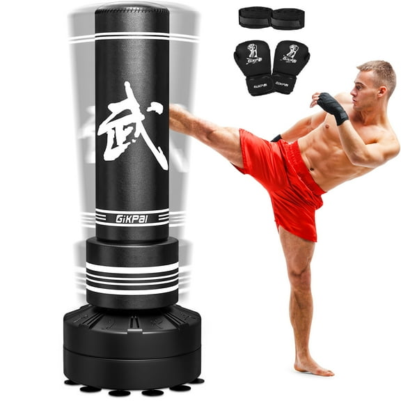 Wostoo Freestanding Punching Bag with Boxing Gloves,Heavy Fitness Training Bag for MMA Muay Thai Training