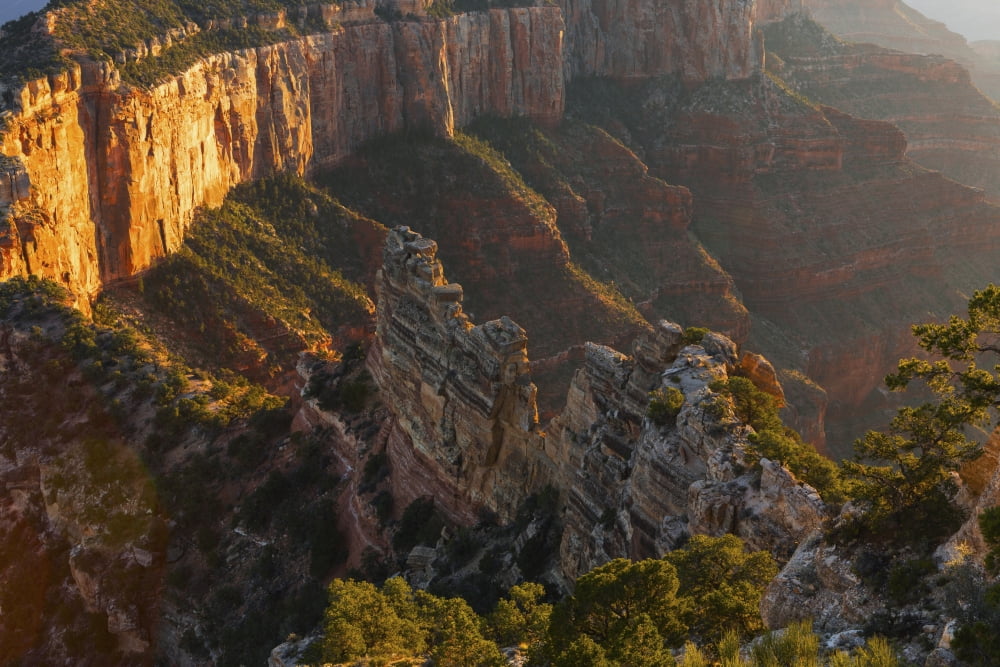 Wotans Throne Grand Canyon National Park Arizona United States of America Canvas Art - Ronald Phillips Design Pics (19 x 12)
