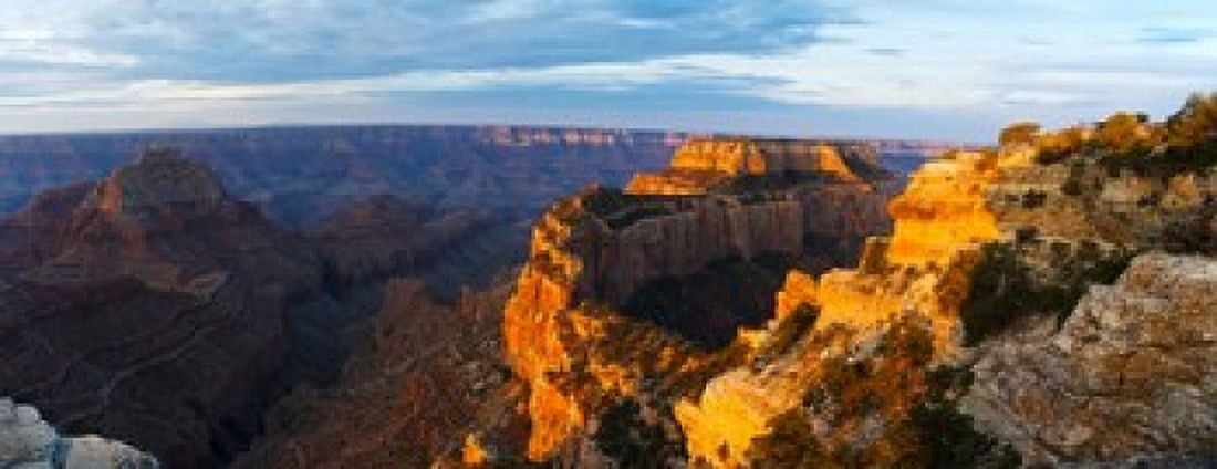 Wotans Throne from Cape Royal North Rim Grand Canyon National Park Arizona USA Canvas Art - Panoramic Images (15 x 6)