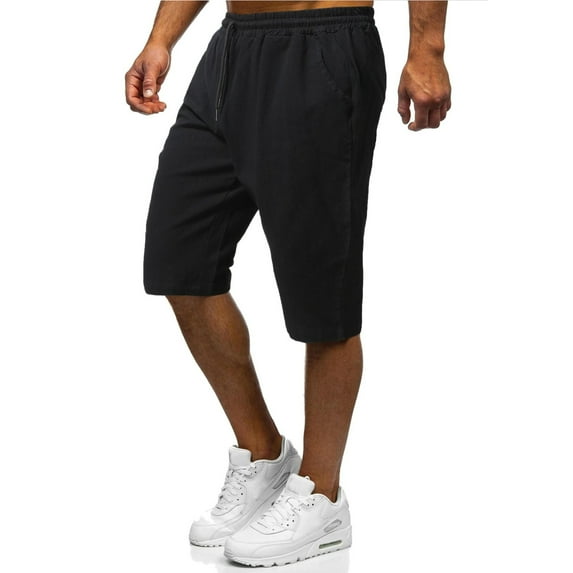 Wotryit Cargo Pants for Men, Mens Double Pocket Drawstring Mesh Performance Casual Shorts Cargo Shorts for Men, Mens Shorts Casual Black 5XL