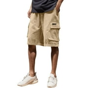 Wotryit Cargo Pants for Men, Mens Summer Multi Pocket Cargo Shorts Sports Casual Pants Cargo Shorts for Men, Mens Shorts Casual Khaki 2XL