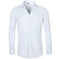 thumbnail image 1 of Wotryit Mens Shirts Mens Dress Shirt Regular Fit Turn Down Collar Long Sleeve Stretch Tops White 2XL, 1 of 6