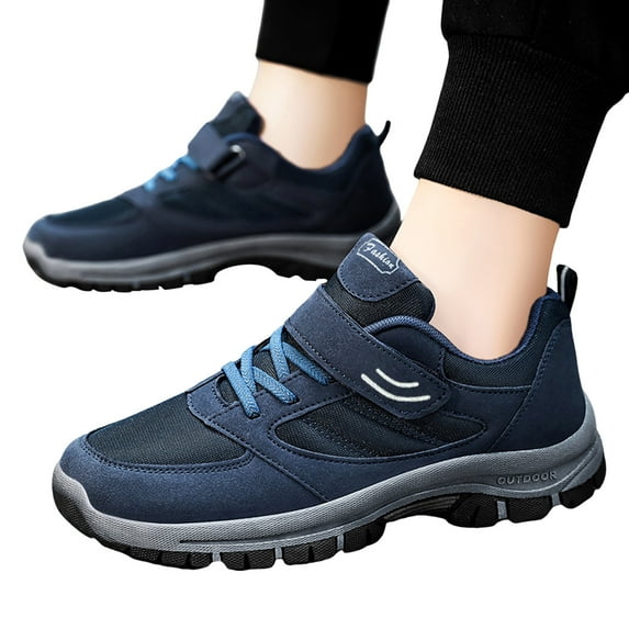 Wotryit Mens Shoes Men Casual Shoes Fashionable New Pattern Solid Color Simple Thick Sole Hook Loop Four Season Sports Shoes,Running Shoes for Men,Shoes for Men(Color:Blue,Size:8.5)