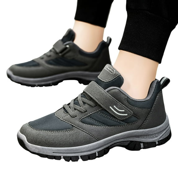 Wotryit Mens Shoes Men Casual Shoes Fashionable New Pattern Solid Color Simple Thick Sole Hook Loop Four Season Sports Shoes,Running Shoes for Men,Shoes for Men(Color:Grey,Size:8.5)