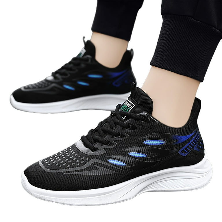 Wotryit Mens Shoes Men s Flyweave Sneakers Soft Sole Casual Shoes Mesh Shoes Running Shoes for Men Shoes for Men Color Blue Size 6.5