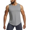 thumbnail image 1 of Wotryit Tank Tops Men Mens Sports Loose Sleeveless Solid Color Fitness Sweat Running Basketball Vest Mens Tank Top Grey 2XL, 1 of 4