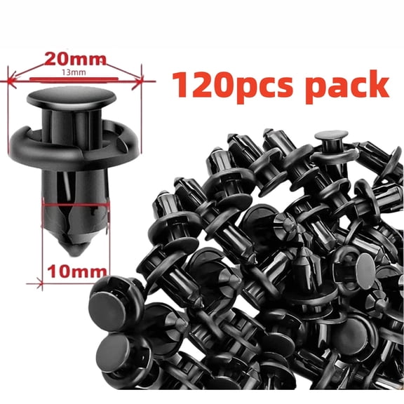 Woudy 120 PCS Bumper Clips, 10mm Hood Fender Push Rivets Retainers Fasteners, for Honda