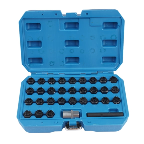 Woudy 32X Wheel Lock Lug Nut Master Key Set Removal Socket Tool Kit for Mercedes-Benz