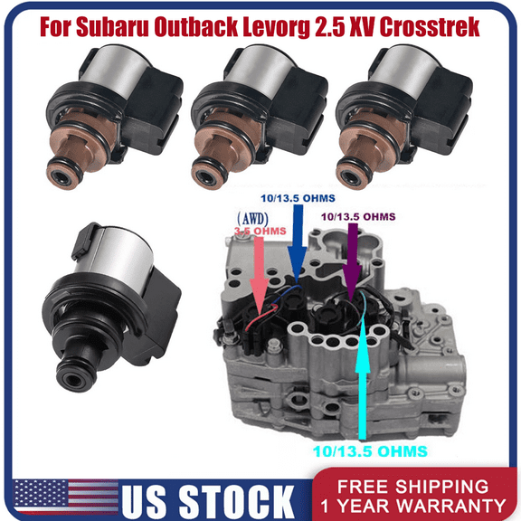 Woudy 4PCS Torque Converter AWD Control & Lock-Up Solenoid for Subaru CVT TR580 TR690