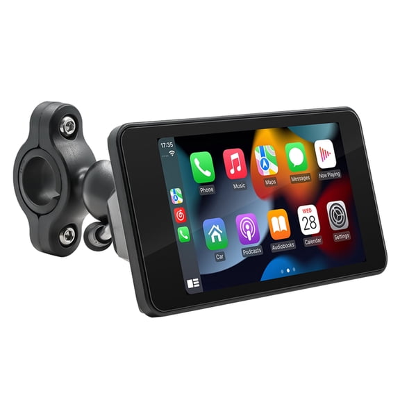 Woudy 5" Waterproof Motorcycle GPS Navigator with Wireless CarPlay & Android Auto Screen for Car and Bike