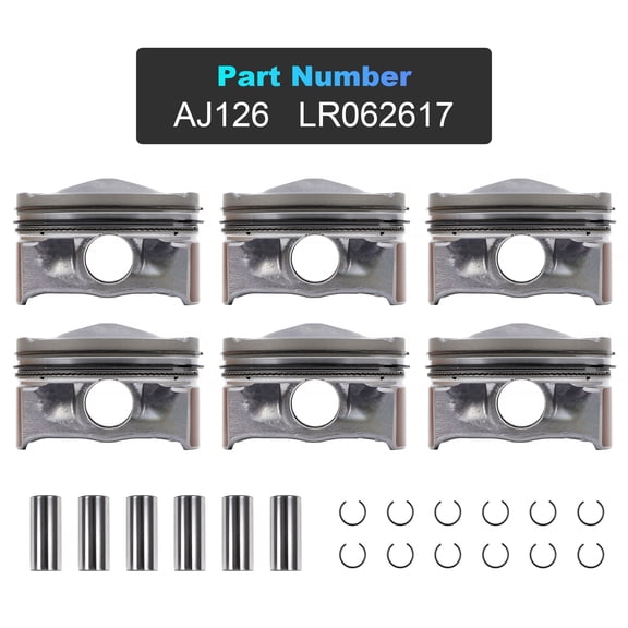 Woudy 6Pcs Piston & Rings for 2014-2019 Land Rover Range Rover Jaguar XJ 3.0L V6 STD
