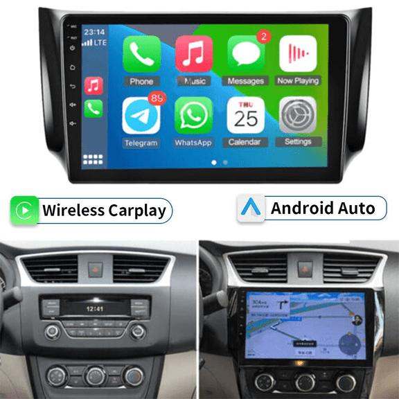 Woudy Android Car Stereo for Nissan Sentra Sylphy 2013-2017, 10.1" Touchscreen Car Radio with Wireless Carplay Bluetooth Radio with GPS WiFi FM